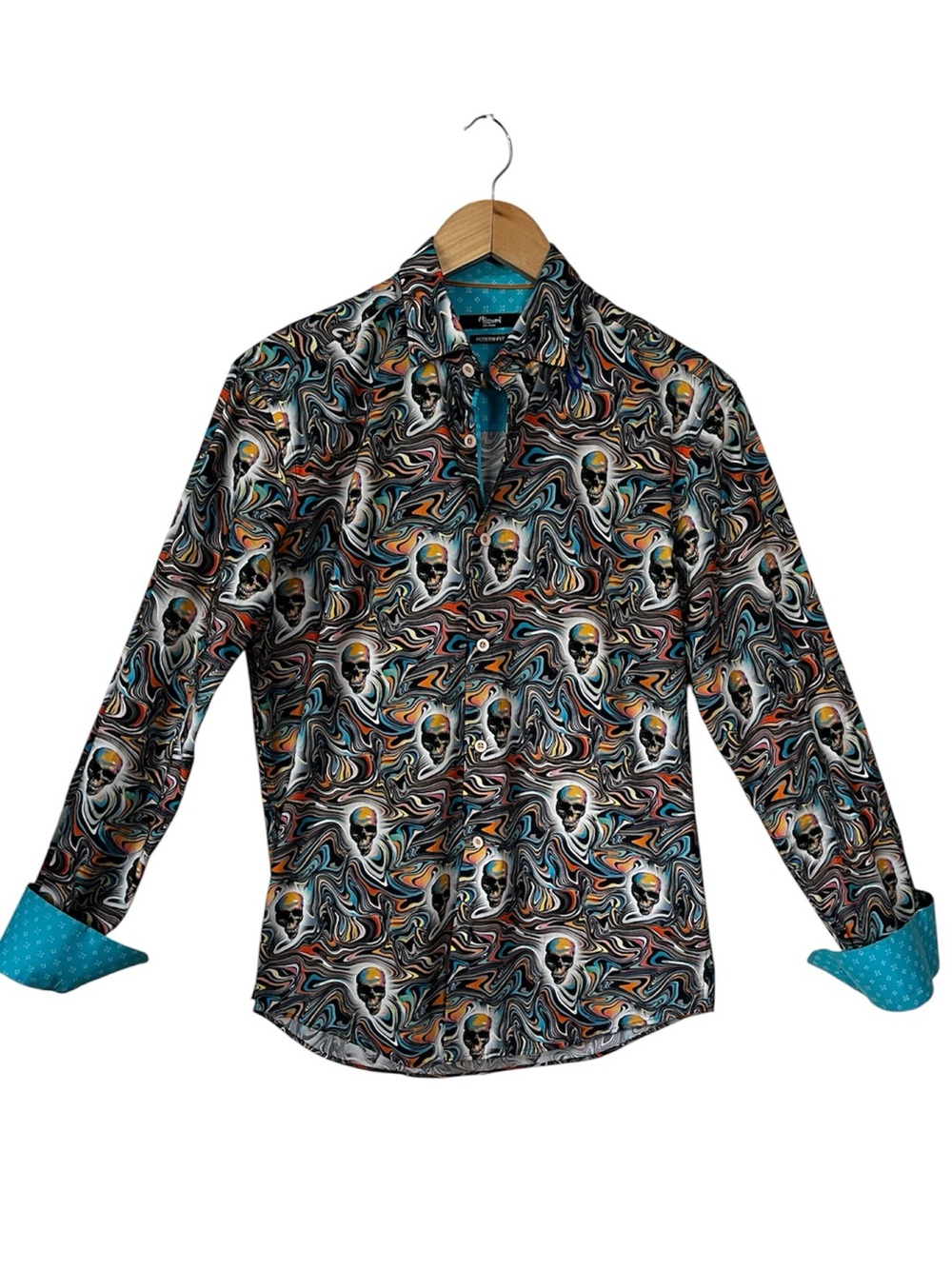 Mizumi Couture Skull printed button down shirt S